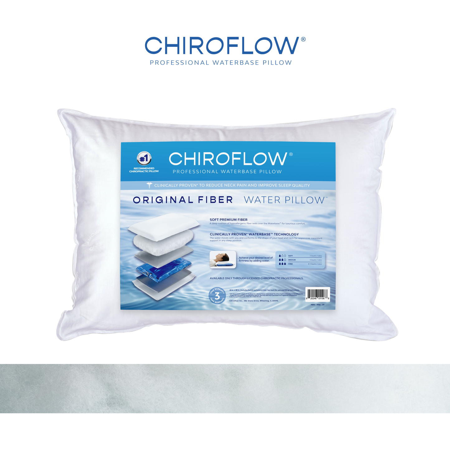 Chiroflow Original Fiber Water Pillows - Multi-Pack Options