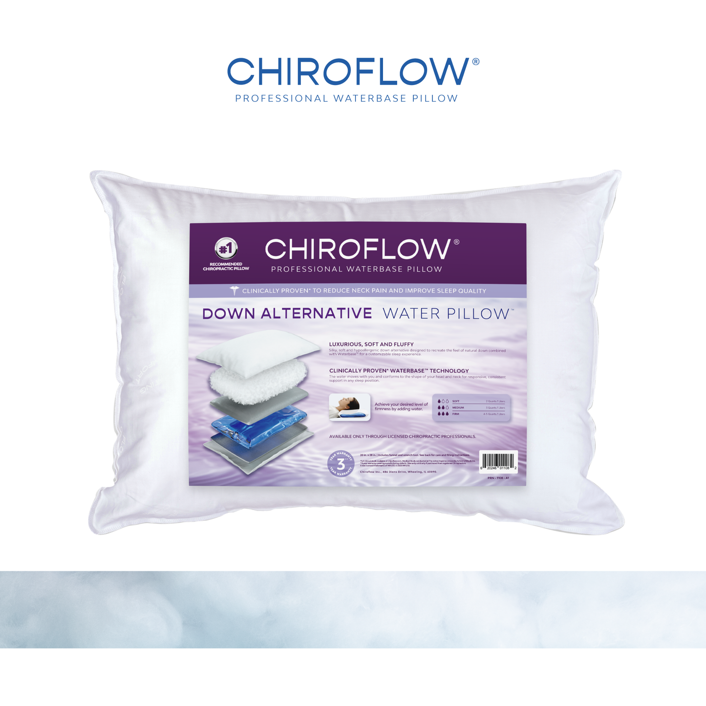 Chiroflow Down Alternative Water Pillows (Holiday Multi-Pack Options)