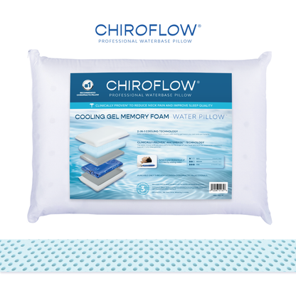 Chiroflow Cooling Gel Memory Foam Water Pillows - 4 Pack