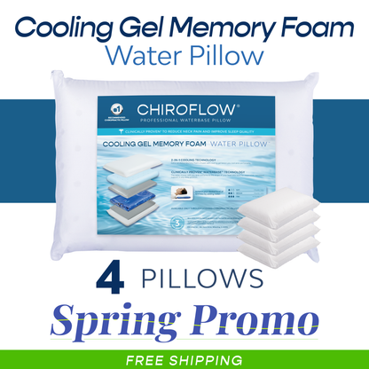 Chiroflow Cooling Gel Memory Foam Water Pillows - 4 Pack