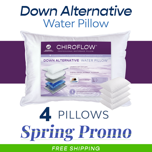 Chiroflow Down Alternative Water Pillows - 4 Pack