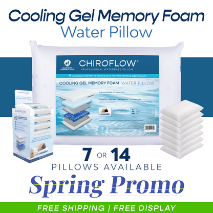Chiroflow Cooling Gel Memory Foam Water Pillows - Multi-Pack Options