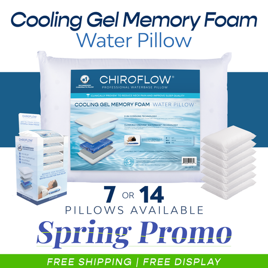 Chiroflow Cooling Gel Memory Foam Water Pillows - Multi-Pack Options