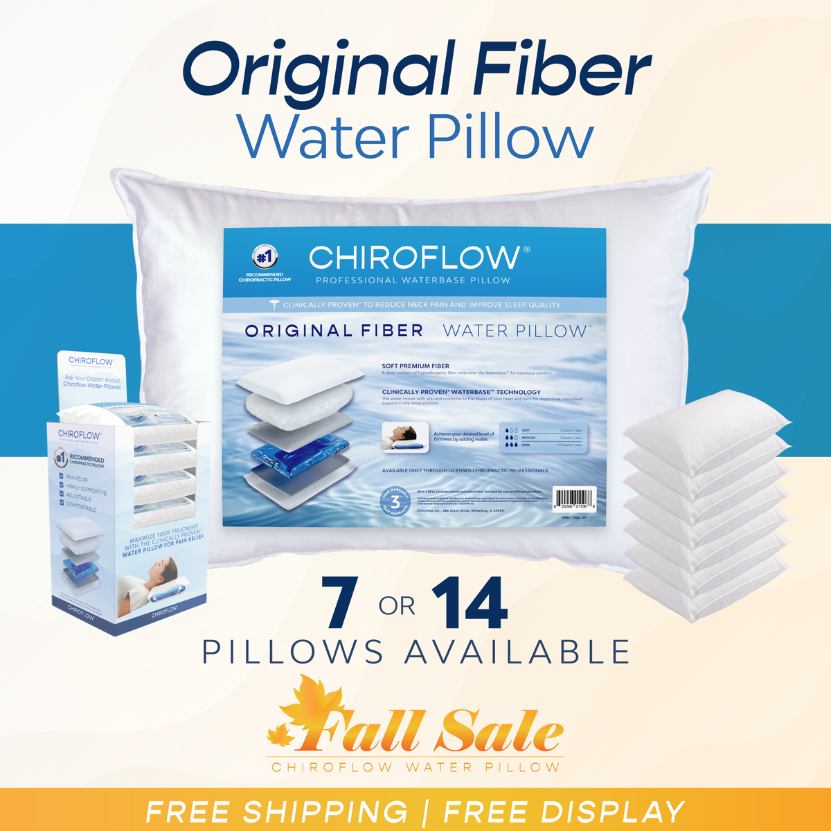 Chiroflow Original Fiber Water Pillows - Multi-Pack Options